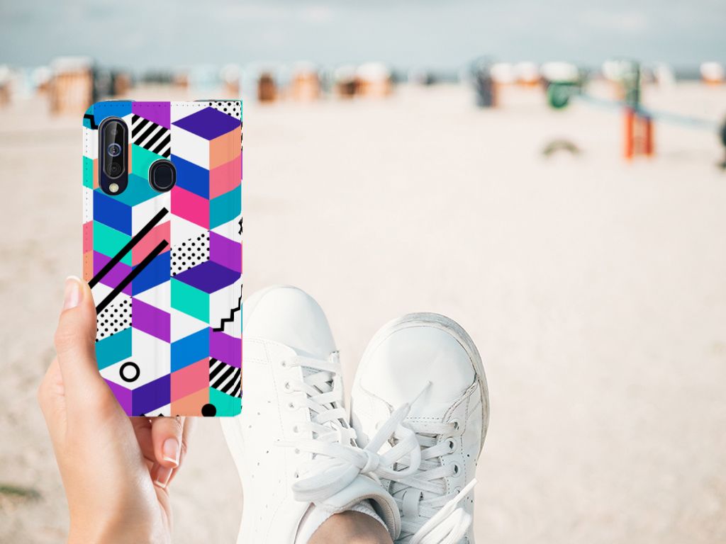 Samsung Galaxy A60 Stand Case Blokken Kleurrijk