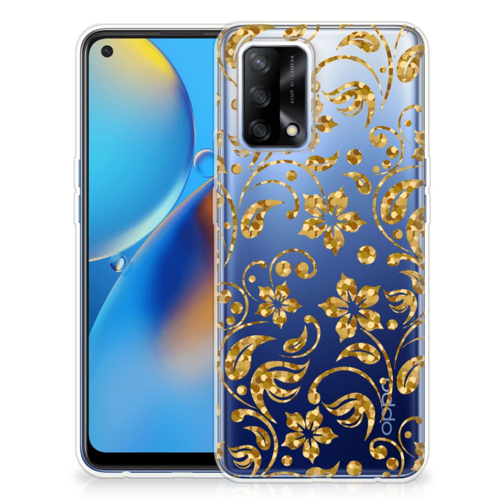 OPPO A74 4G TPU Case Gouden Bloemen B2C Telecom