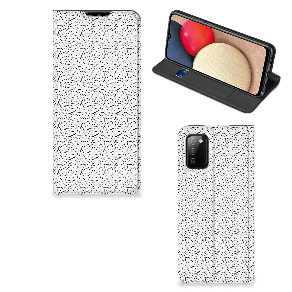 Samsung Galaxy M02s | A02s Hoesje met Magneet Stripes Dots - B2C Telecom