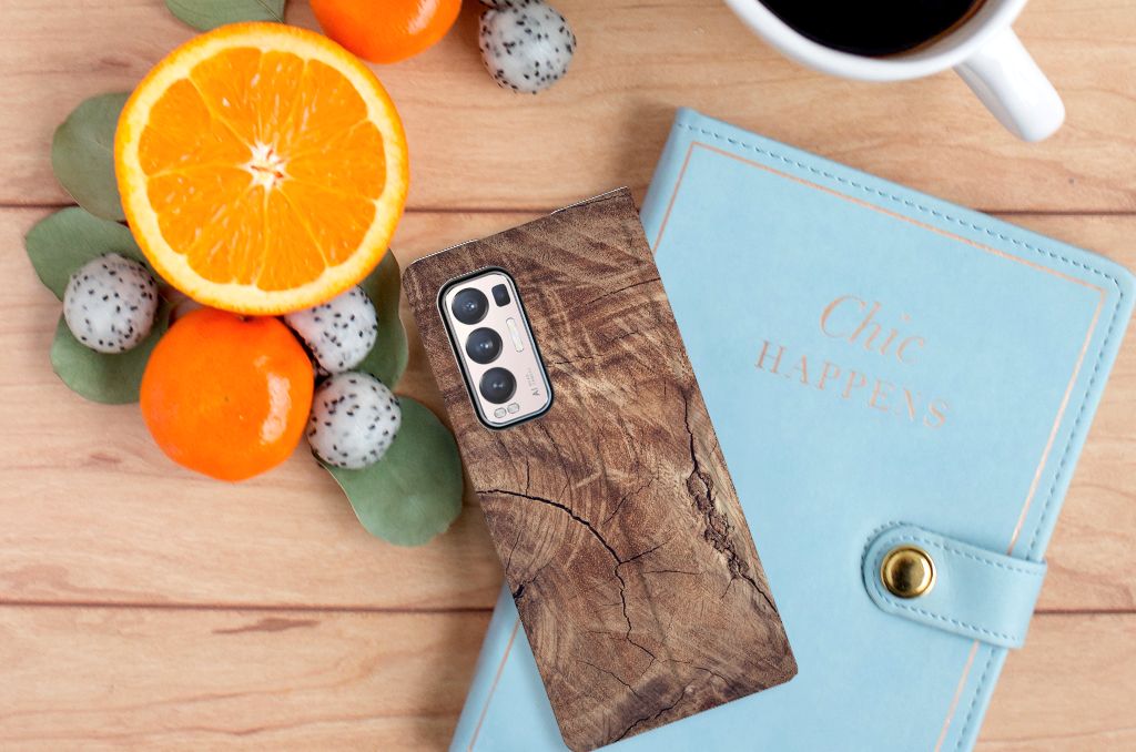 OPPO Find X3 Neo Book Wallet Case Tree Trunk - B2C Telecom