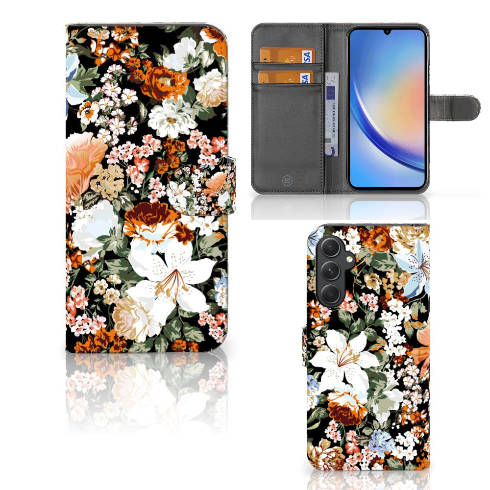 Hoesje voor Samsung Galaxy A24 4G Dark Flowers