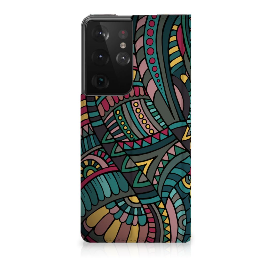 Samsung Galaxy S21 Ultra Hoesje met Magneet Aztec - B2C Telecom