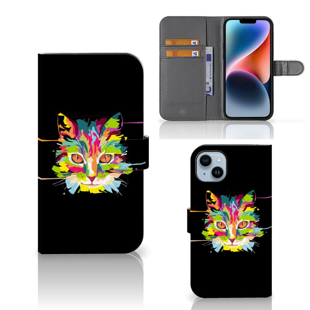 iPhone 15 Plus Leuk Hoesje Cat Color