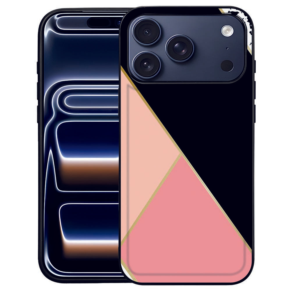 iPhone 17 Pro Max Back Cover Black Pink Shapes achteraanzicht ontwerp