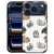 Hoesje iPhone 17 Pro Max Konijntjes Zwart TPU Rand En PU Kunstleer ontwerp konijnen achterzijde