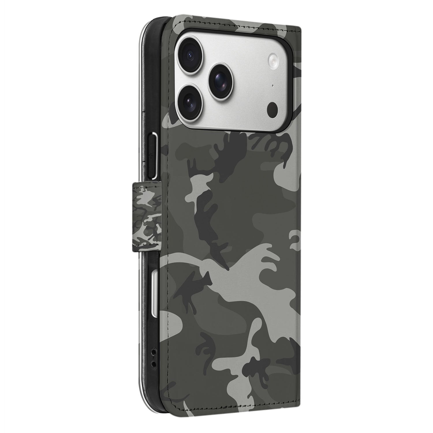Apple iPhone 17 Pro Max Portemonnee Hoesje Army Light Camouflage TPU