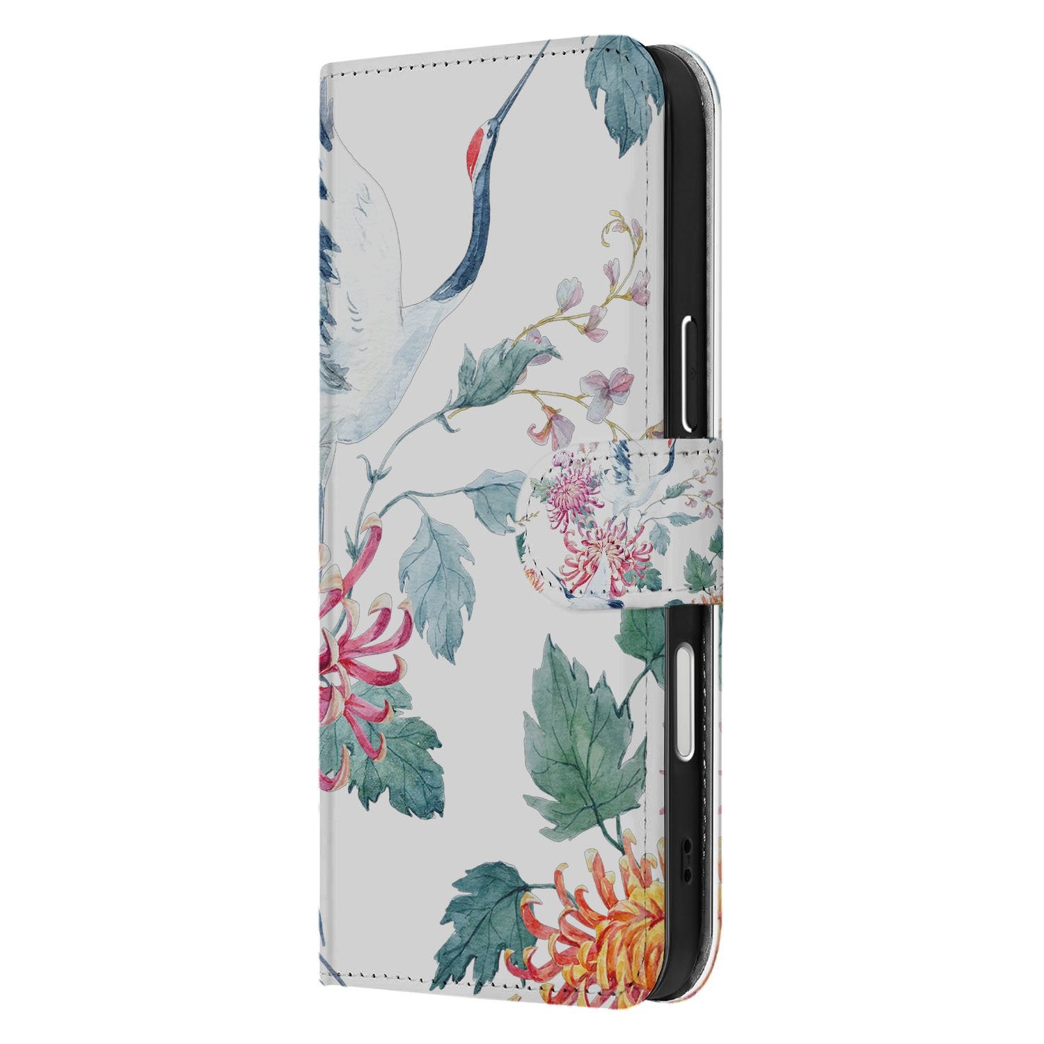 Apple iPhone 17 Pro Max Bookcase Hoesje Met Pasjes Bird Flowers Print