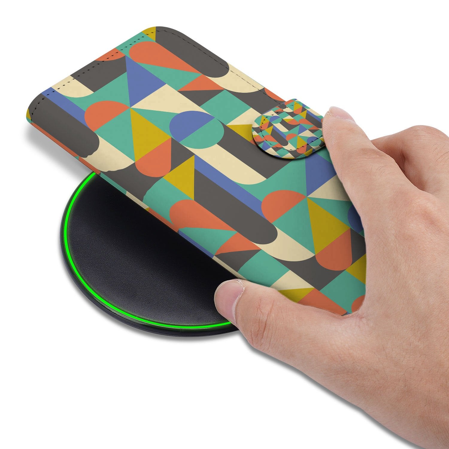 Apple iPhone 17 Pro Max Bookcase Hoesje Funky Retro Pasjes Kunstleer