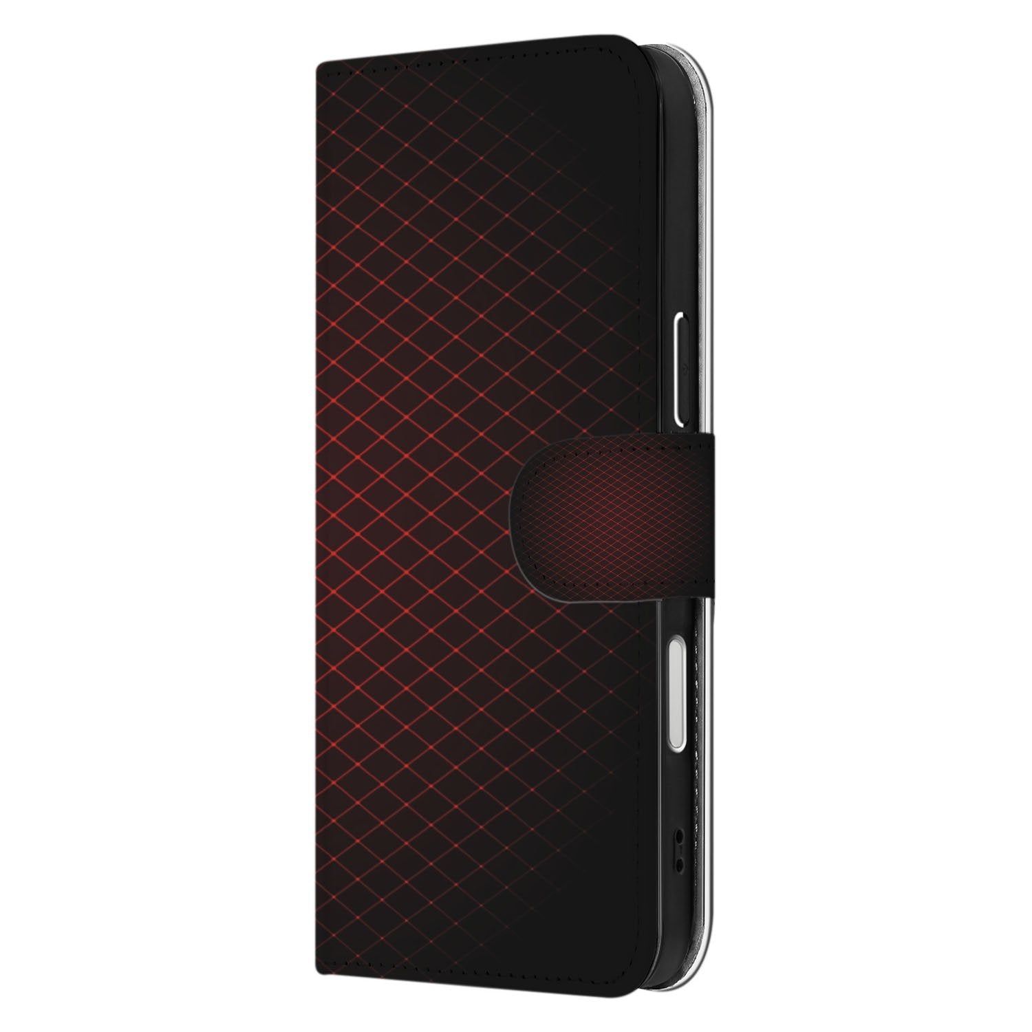 Apple iPhone 17 Pro Max Hoesje Bookcase Geruit Rood Met 3 Pasjes