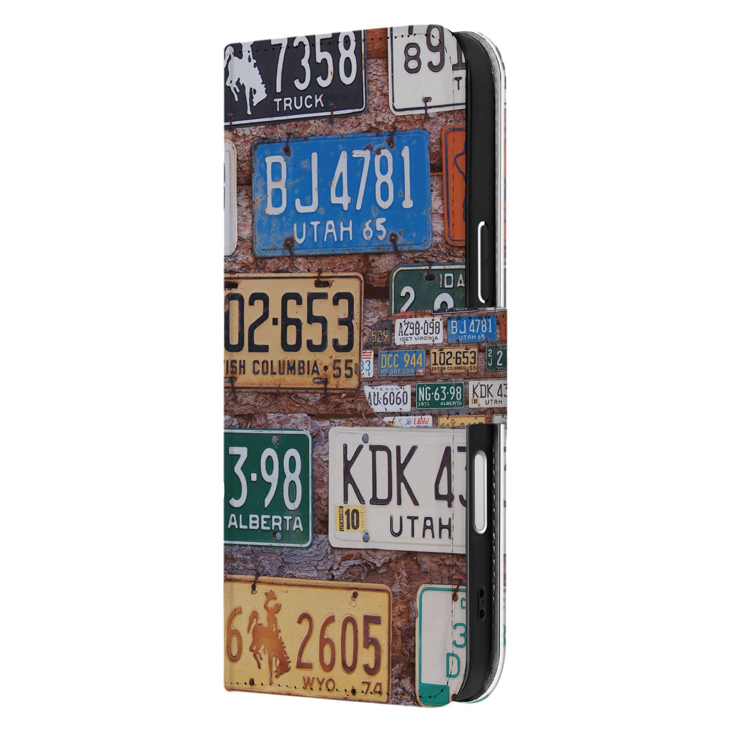 Apple iPhone 17 Pro Max Boekhoesje Kentekenplaten Collage Met 3 Pasjes