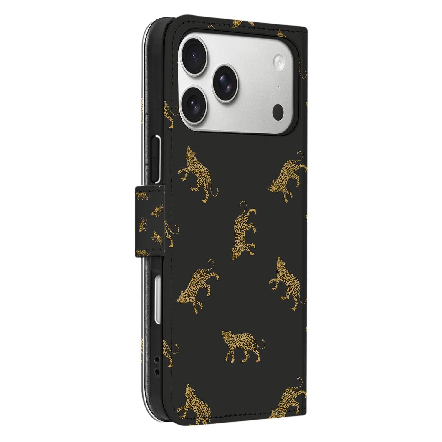 Telefoonhoesje Met Pasjes Apple iPhone 17 Pro Max Luipaardprint PU Leer