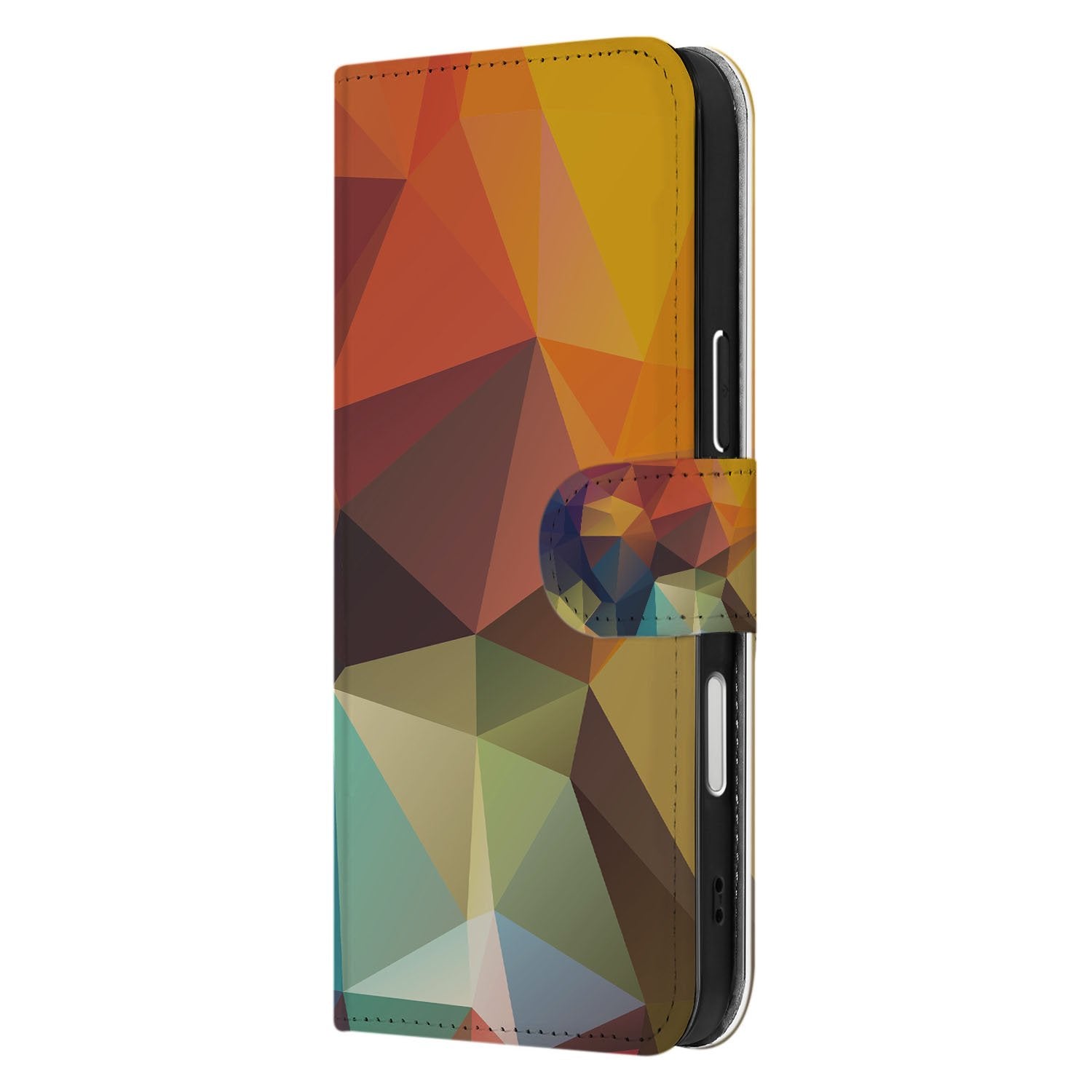 Apple iPhone 17 Pro Max Book Case Polygon Color Met 3 Pasjes en Kunstzinnig Design