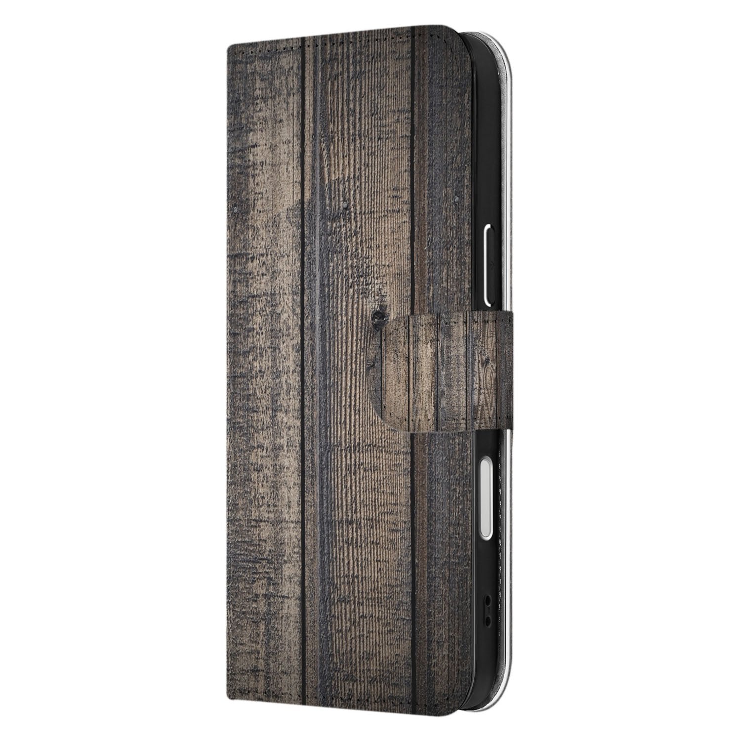 Apple iPhone 17 Pro Max Bookstyle Hoes Steigerhout Design Met 3 Pasjes