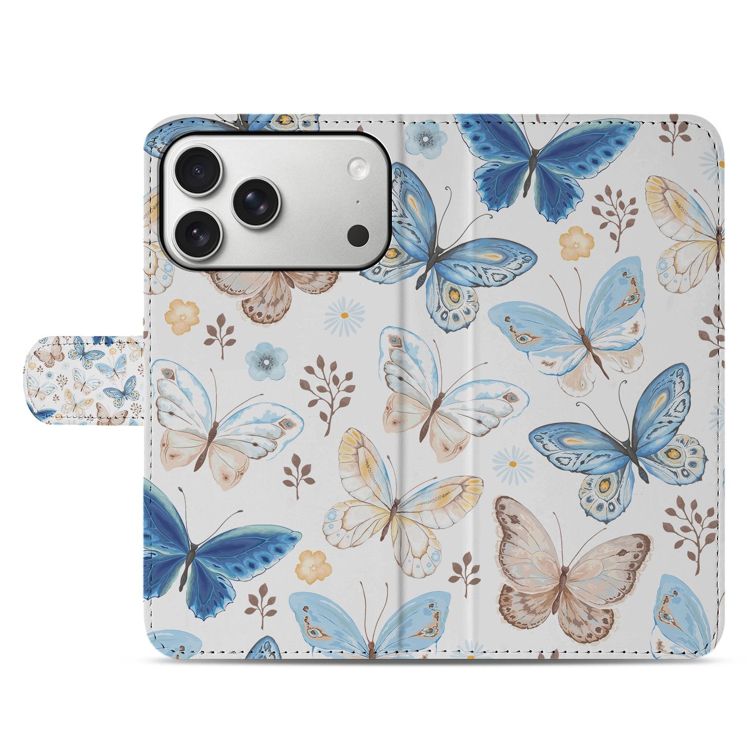 Apple iPhone 17 Pro Max Vlinder Wallet Hoesje Met 3 Pasjes PU Leder