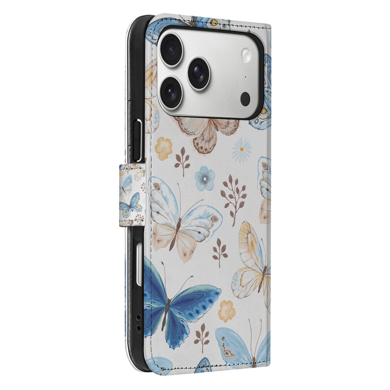 Apple iPhone 17 Pro Max Vlinder Wallet Hoesje Met 3 Pasjes PU Leder