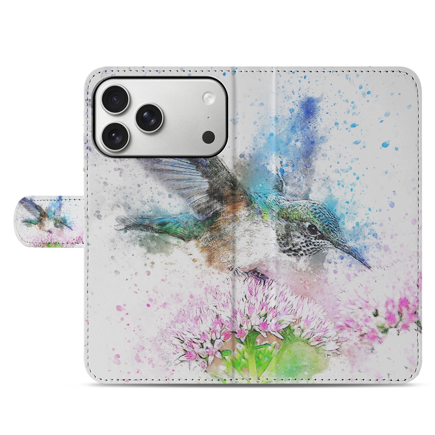 Apple iPhone 17 Pro Max Portemonneehoes Vogel Print Met 3 Pasjes