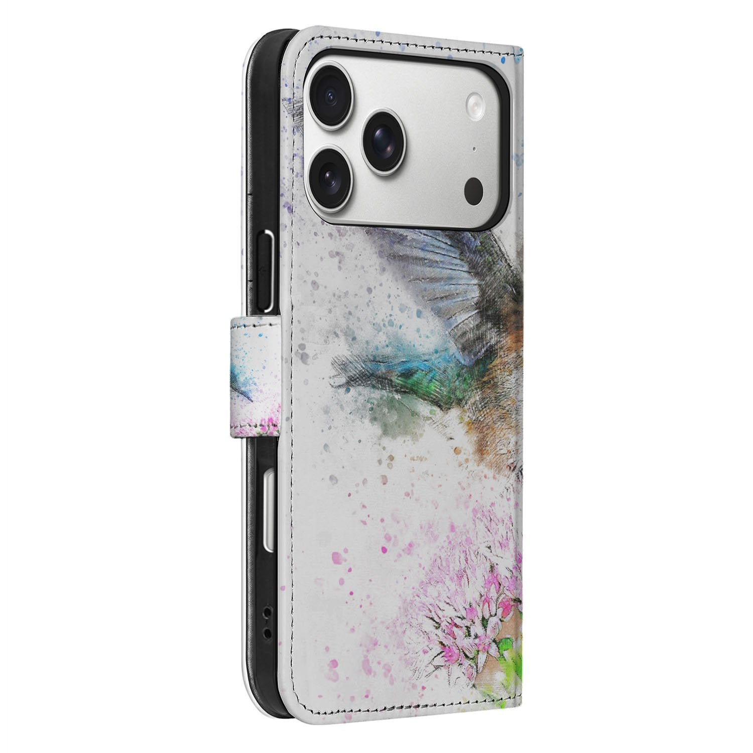 Apple iPhone 17 Pro Max Portemonneehoes Vogel Print Met 3 Pasjes