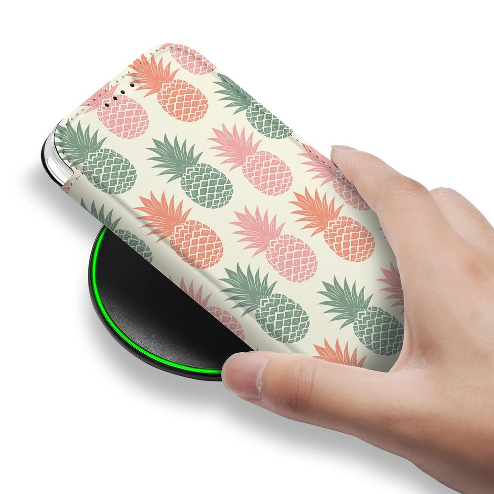 Apple iPhone 18 Pro Max Book Cover Ananas book case ananas design hand