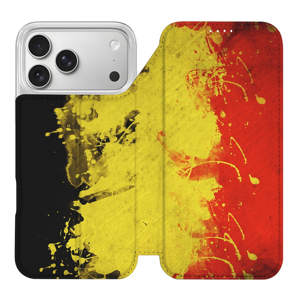 Apple iPhone 17 Pro Max Book Case Belgie boekcase zwart geel rood