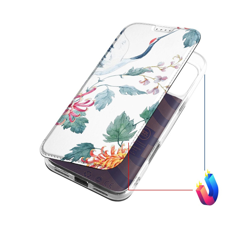 Apple iPhone 17 Pro Max Bird Flowers telefoonhoesje bloemen vogels aanzicht