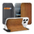 Apple iPhone 17 Pro Max Donker Hout book case donker hout design aanzicht