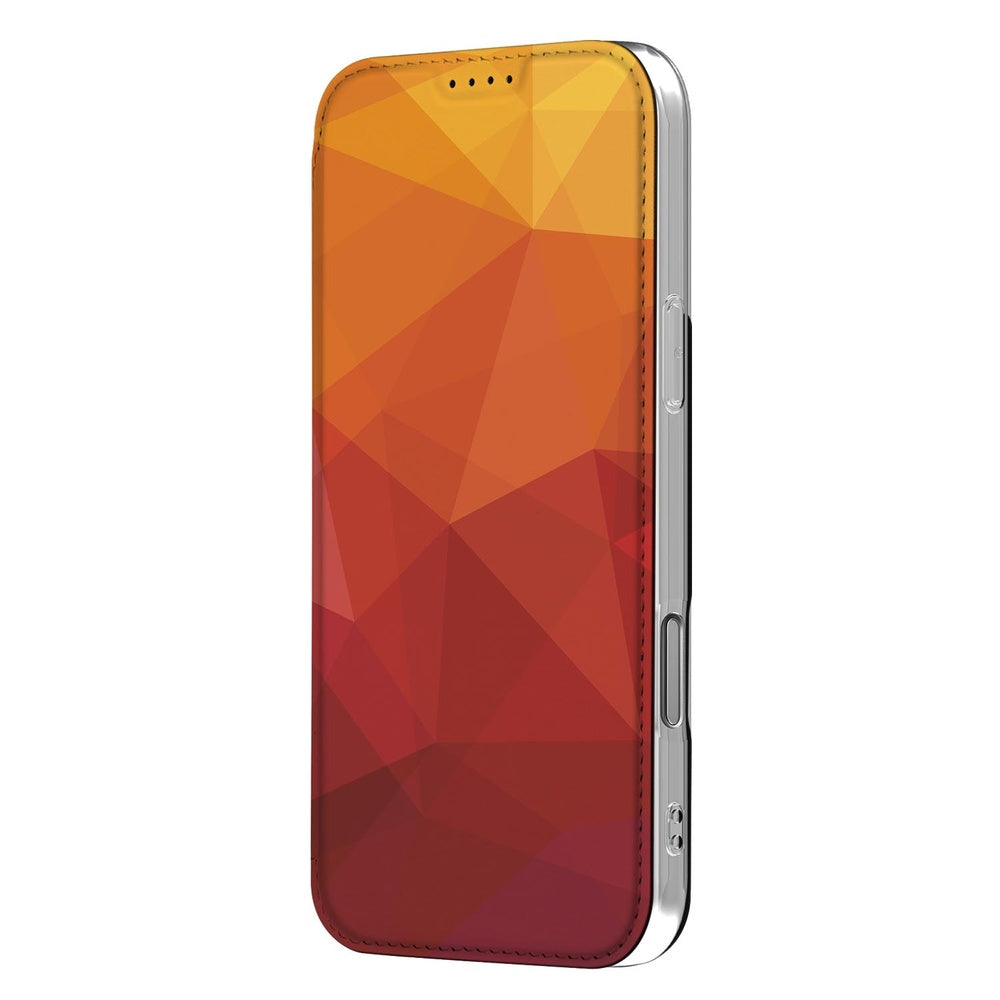 Flip Style Cover Apple iPhone 17 Pro Max Polygon Red kleurontwerp zijkant