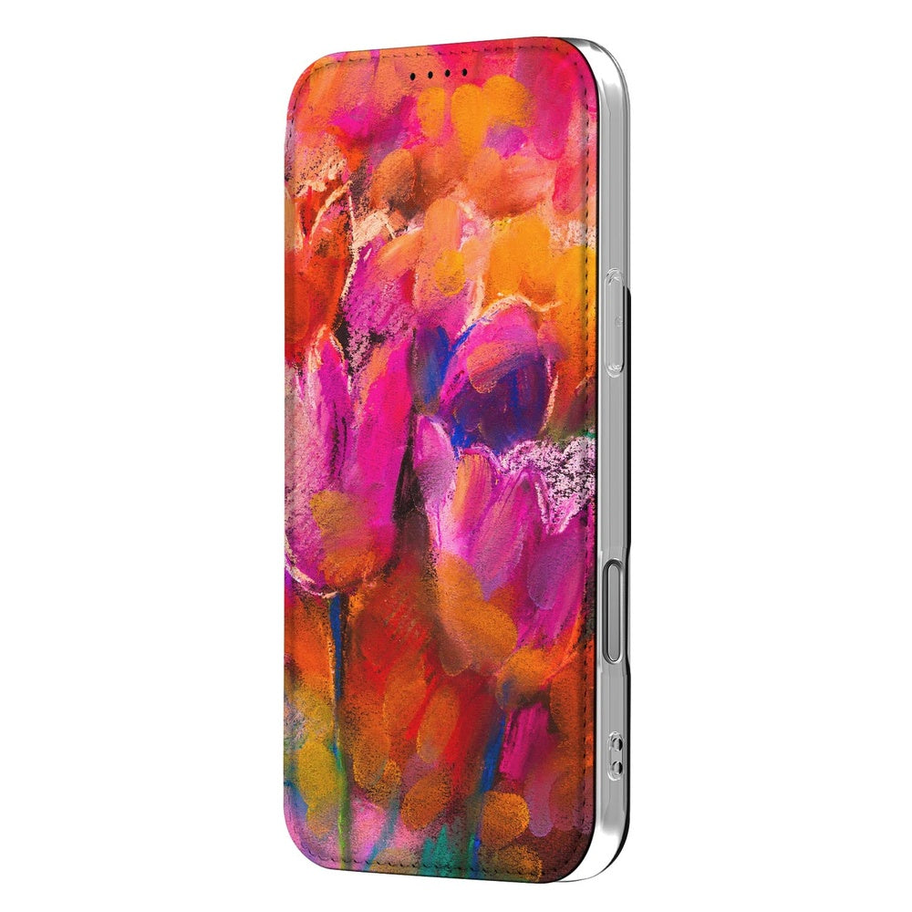 Flip Style Cover iPhone 17 Pro Max Tulips tulpen kunstleer zijaanzicht