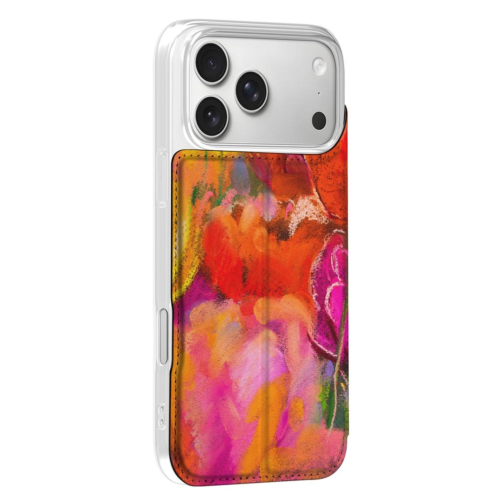 Flip Style Cover iPhone 17 Pro Max Tulips bookcase kunstleer kleurrijk zijaanzicht