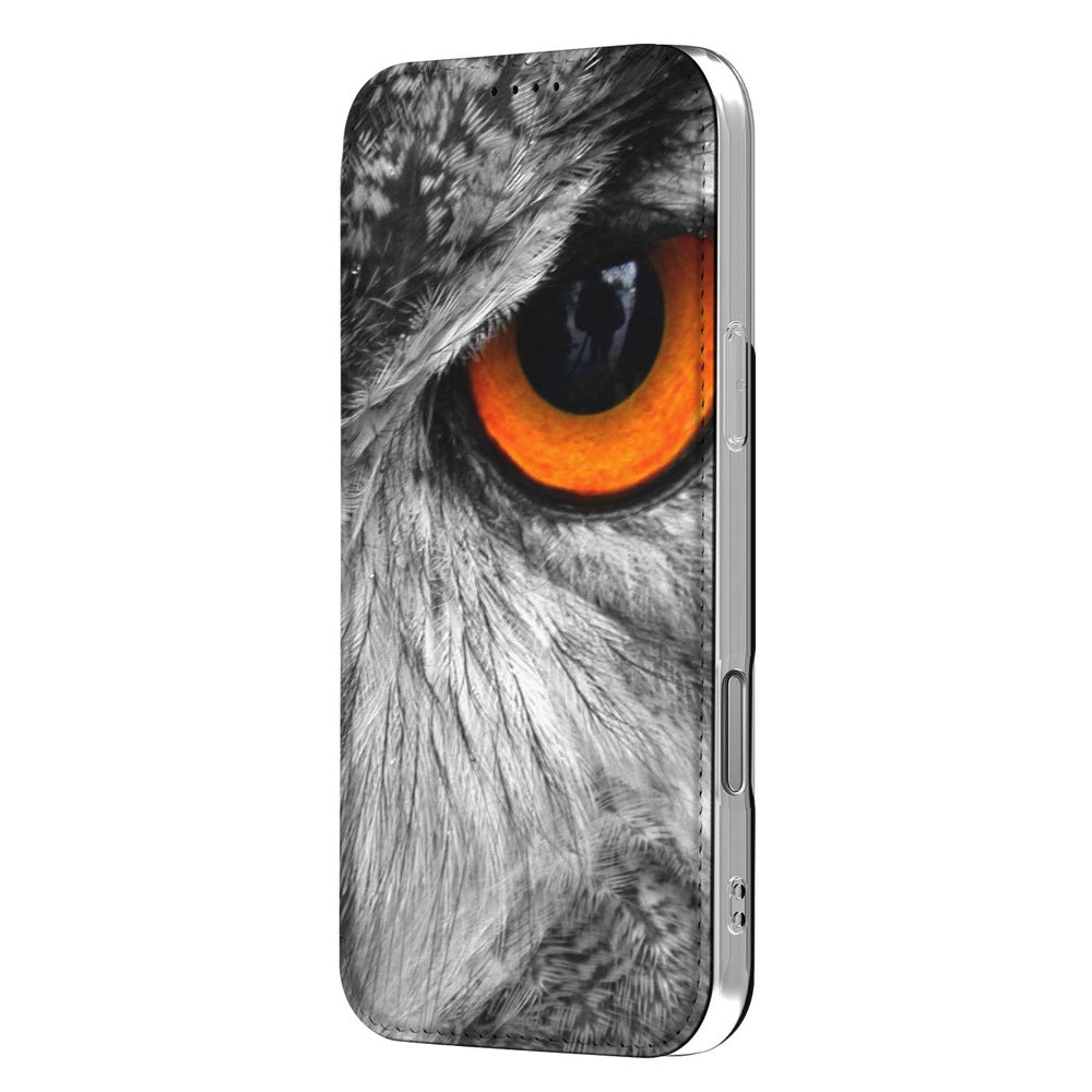 Standcase Hoesje Apple iPhone 17 Pro Max Uil uil oogprint zijkant