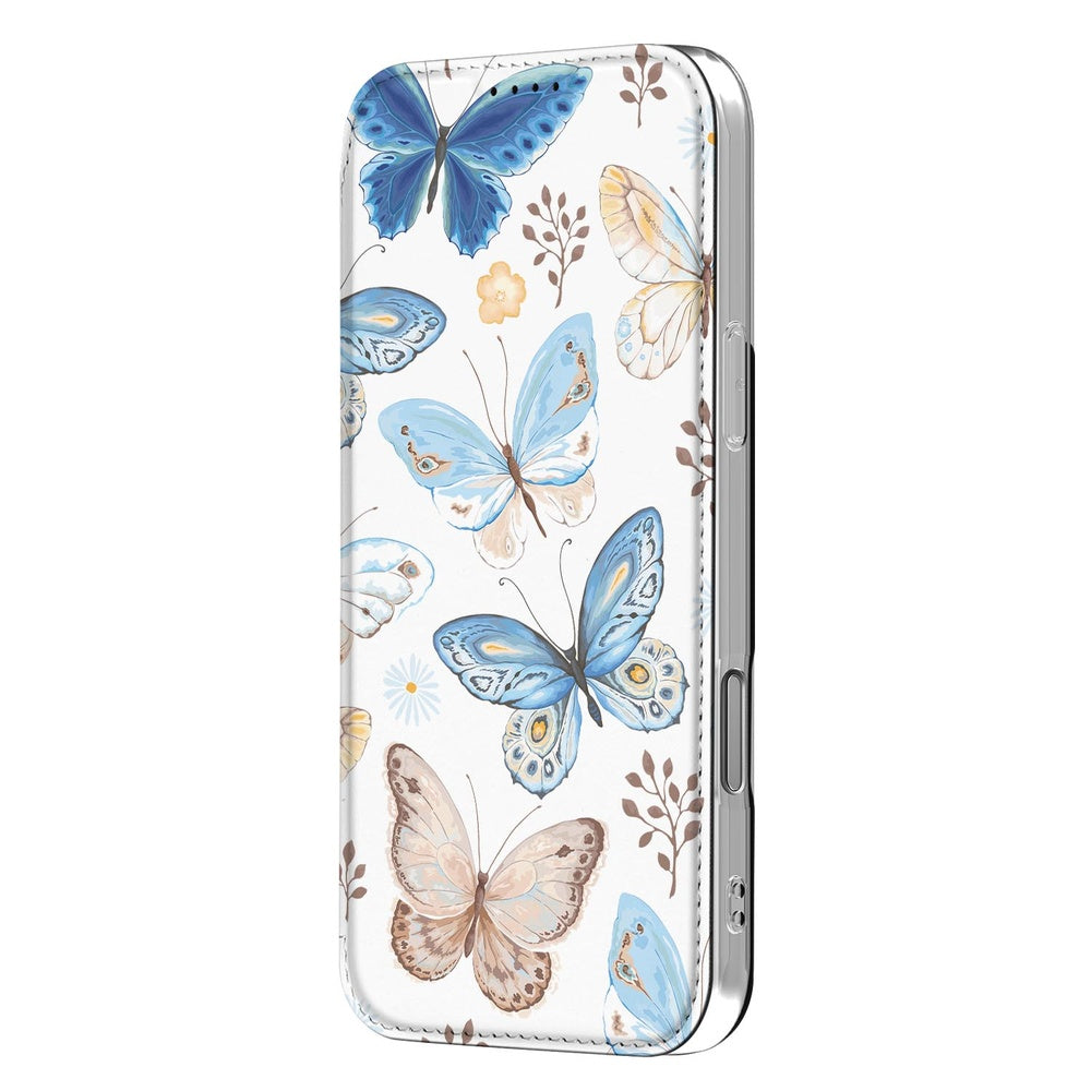 Apple iPhone 17 Pro Max Book Case Vlinder aanzicht zij aanzicht met vlinderpatroon