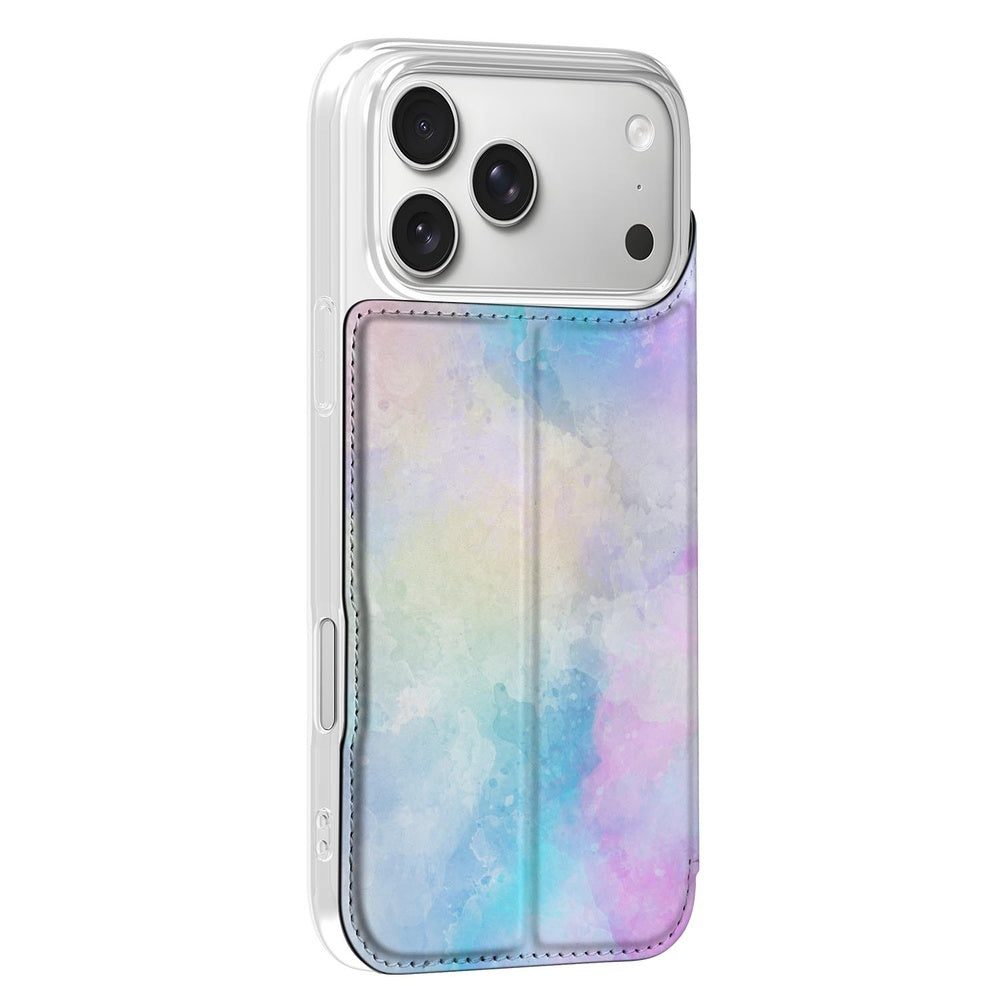 Apple iPhone 17 Pro Max Book Wallet Case Watercolor Light achterkant aanzicht