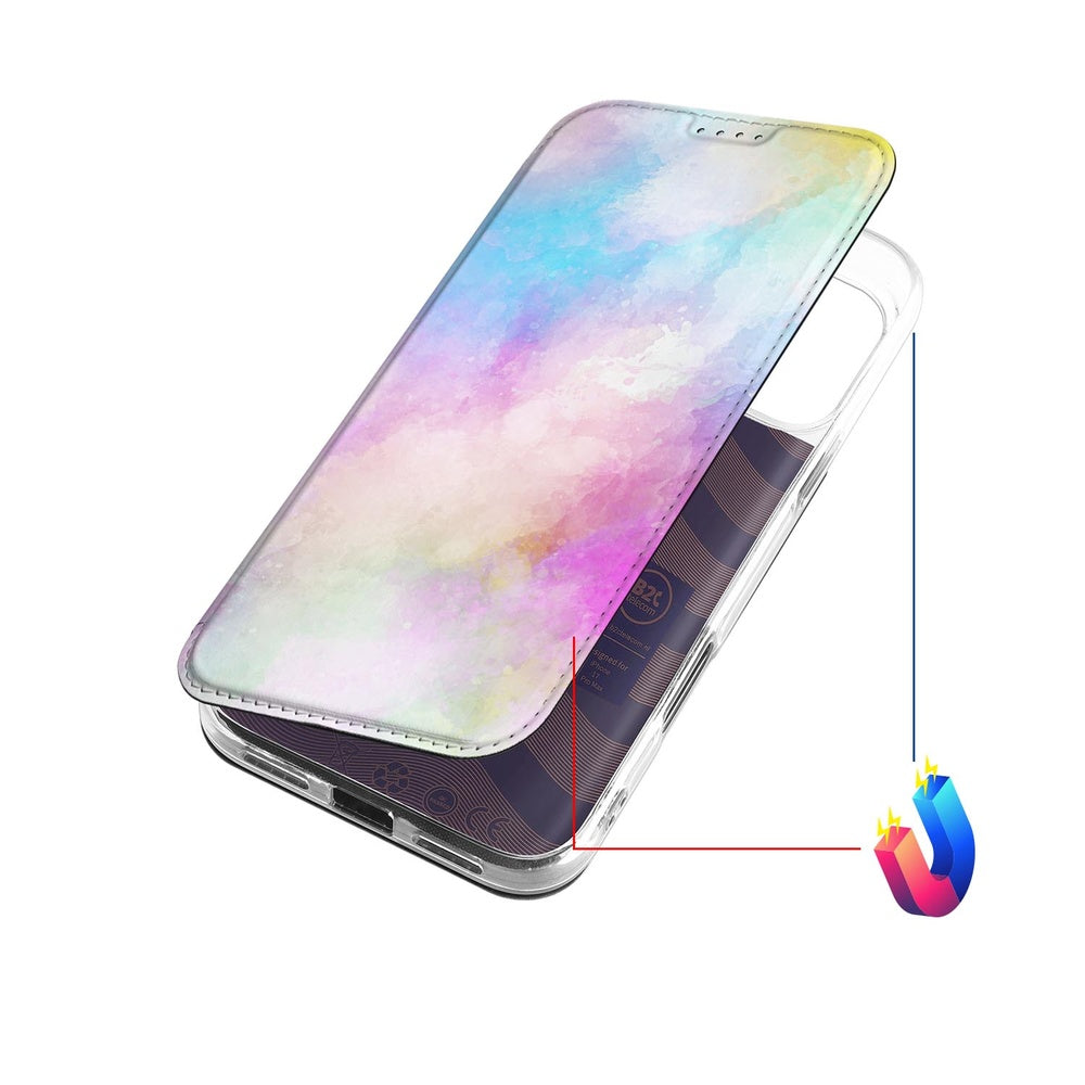 Apple iPhone 17 Pro Max Book Wallet Case Watercolor Light open aanzicht