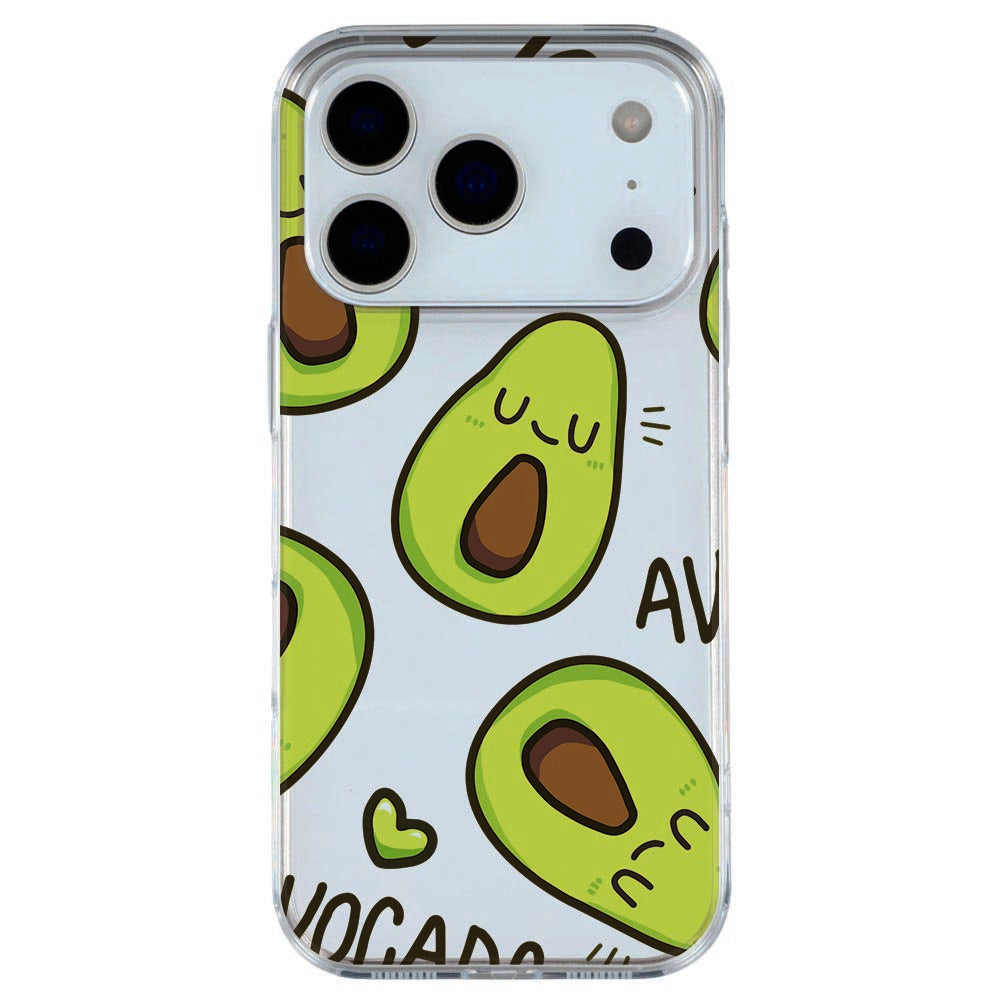 iPhone 17 Pro Max TPU hoesje met grappige zingende avocado illustratie