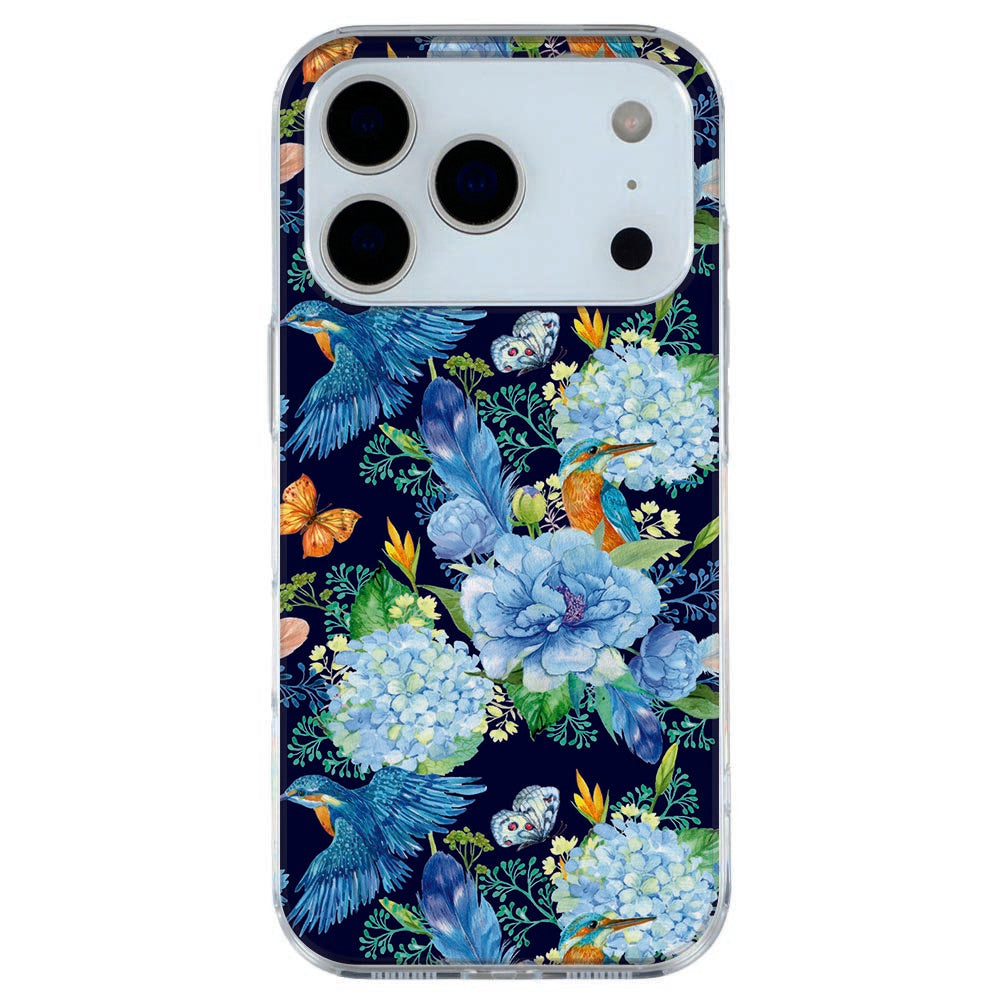 iPhone 17 Pro Max TPU hoesje met print van een kleurrijke ijsvogel