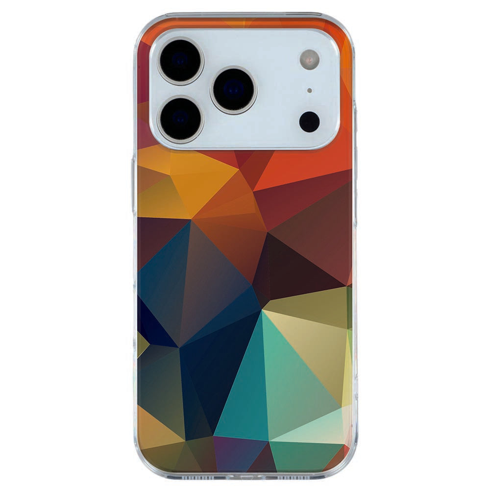 iPhone 17 Pro Max TPU hoesje met kleurrijk polygon patroon