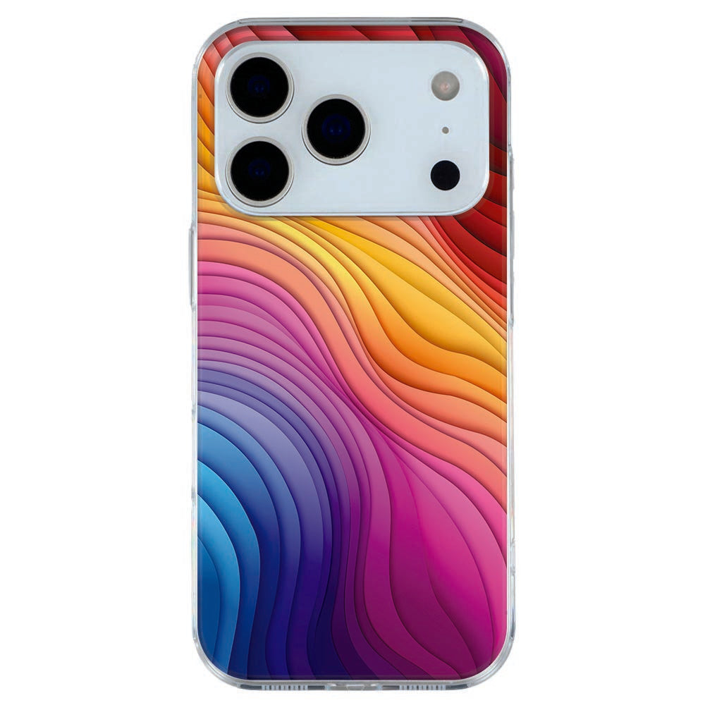 iPhone 17 Pro Max TPU hoesje met vrolijke regenboog print