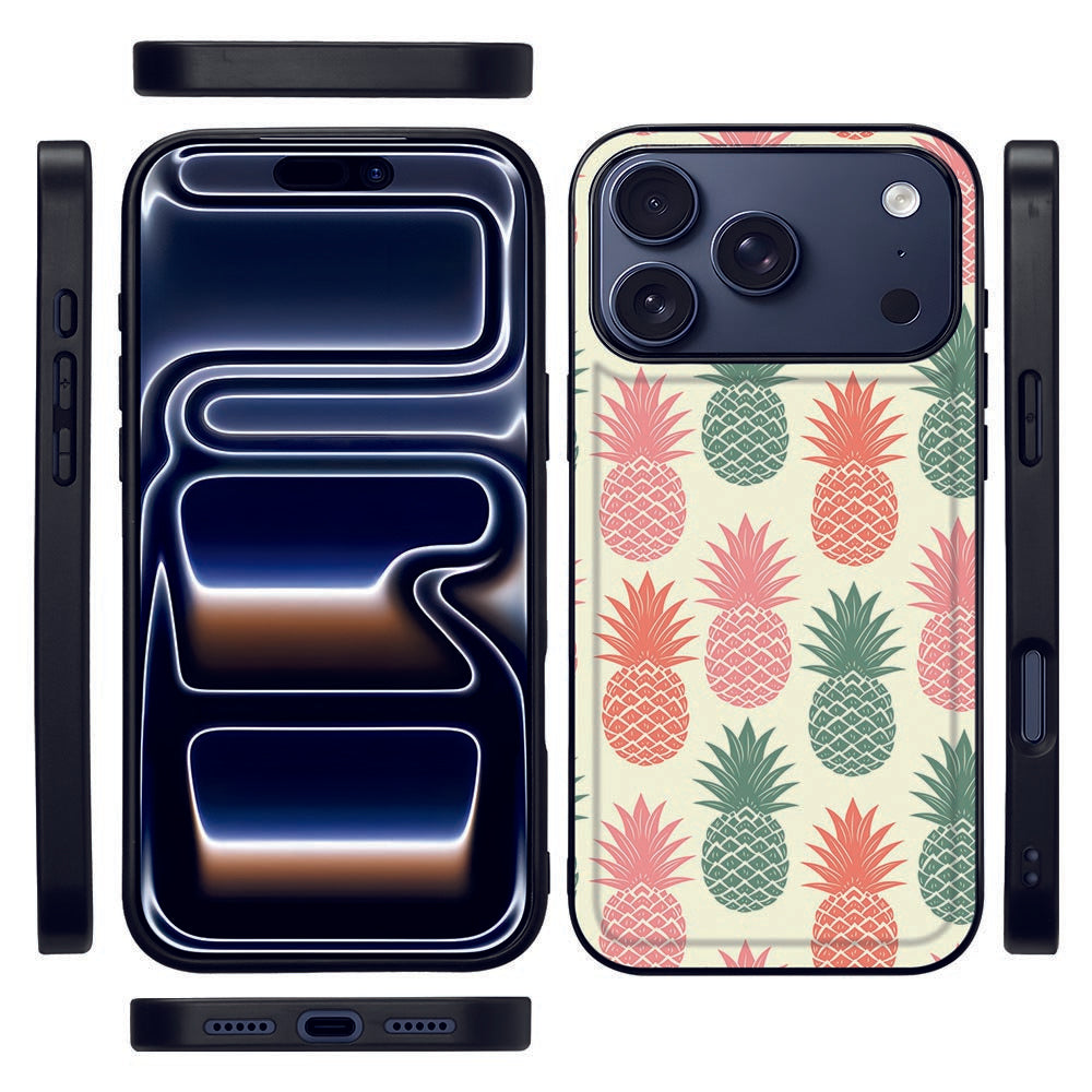Apple iPhone 17 Pro Backcover Hoesje Ananas voor en achteraanzicht