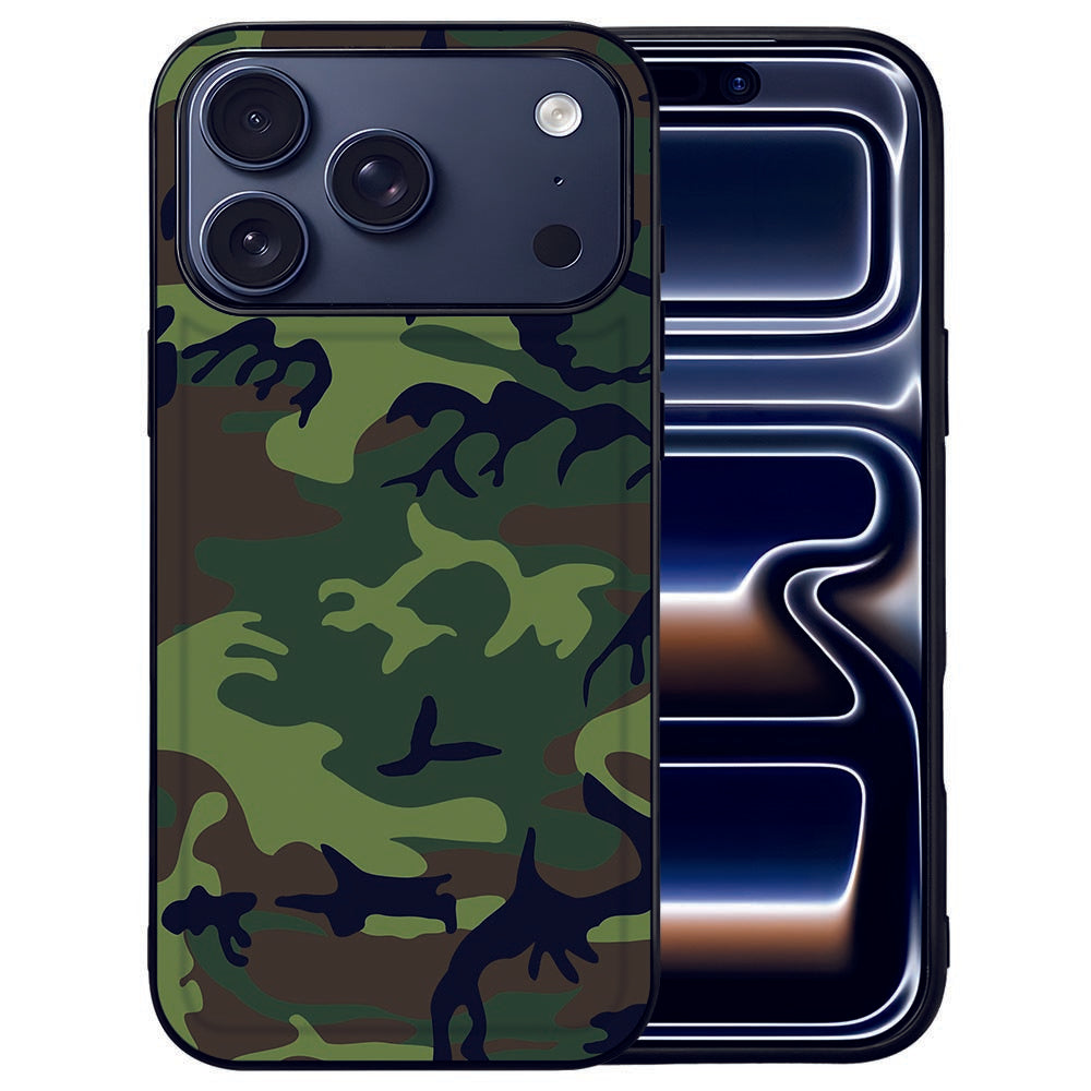 Telefoonhoesje iPhone 17 Pro Army Dark camouflage aanzicht