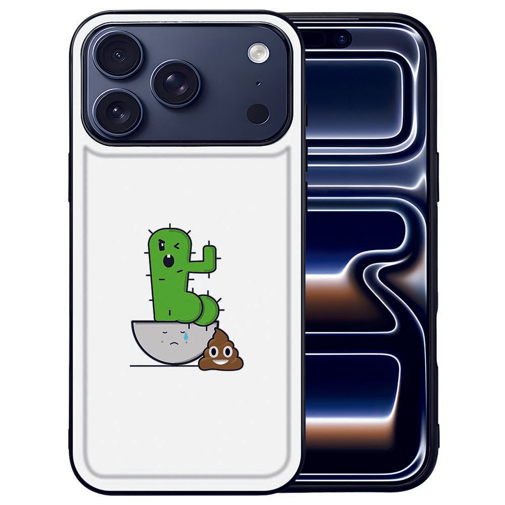 Telefoonhoesje Apple iPhone 17 Pro Cactus Poo speels ontwerp voorkant