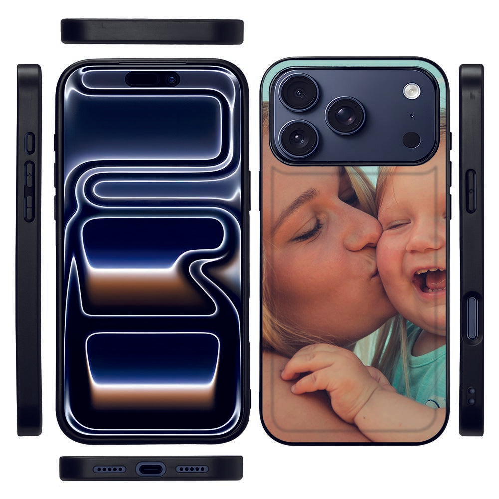 iPhone 17 Pro hoesje ontwerpen met foto Custom back cover zijaanzicht