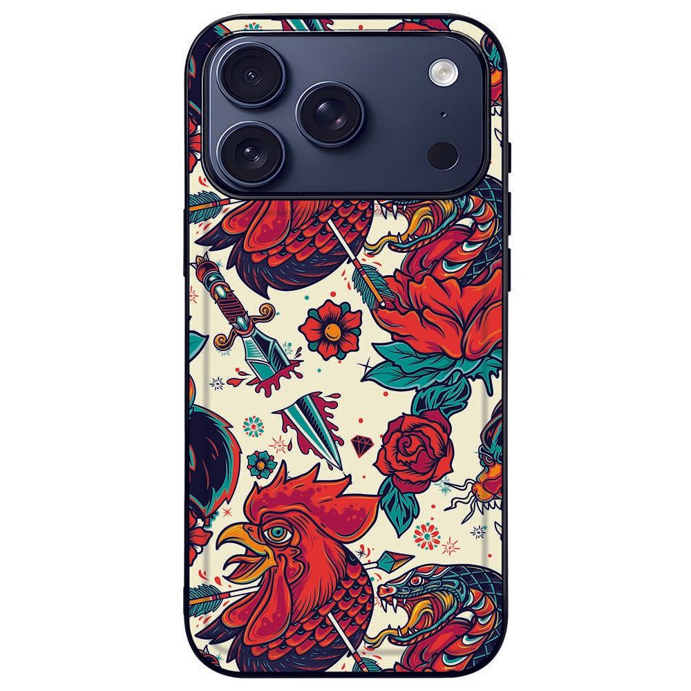 iPhone 17 Pro Tpu Hoesje Old Skool tatoeage design achterkant