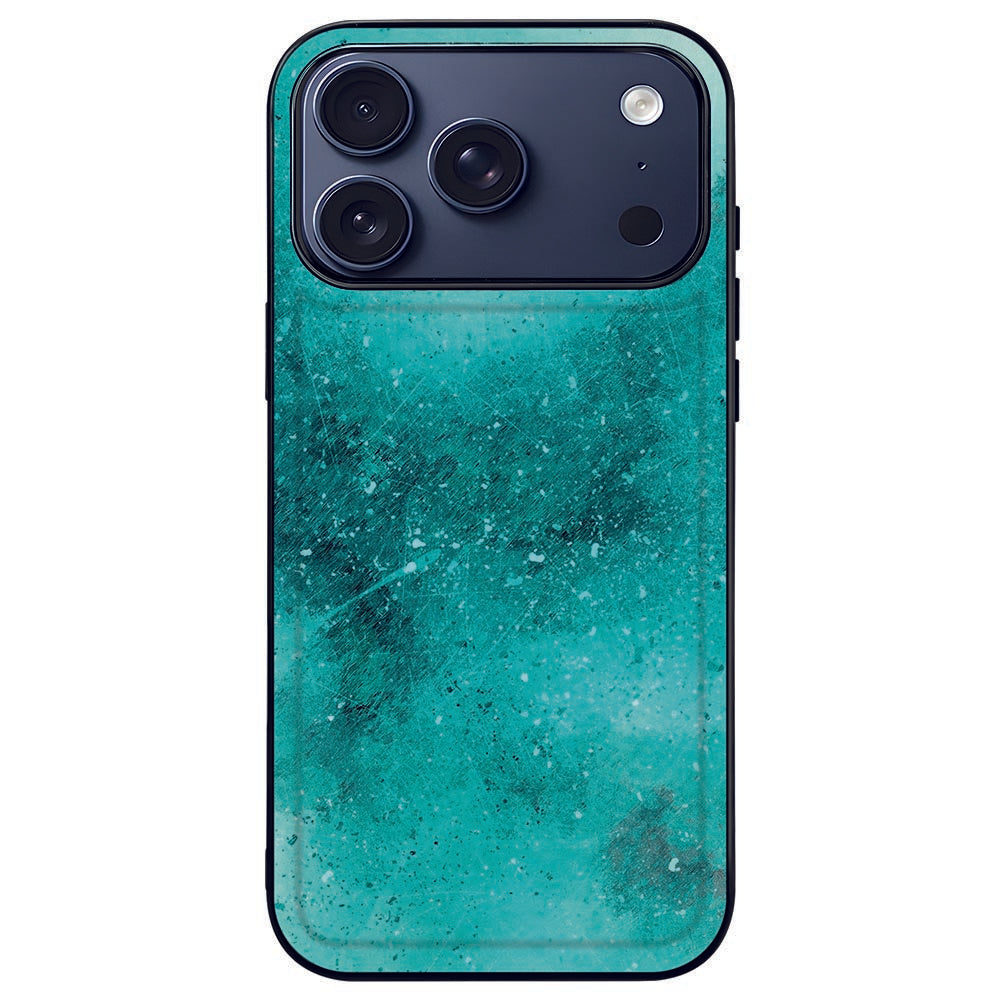 iPhone 17 Pro Backcover Hoesje Painting Blue achterkant design turquoise