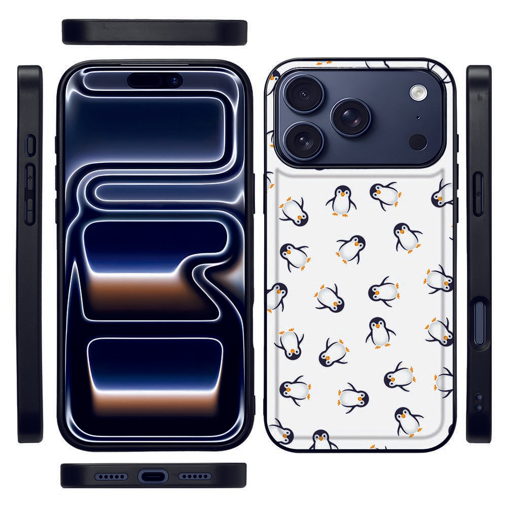Pinguin Hoesje iPhone 17 Pro telefoonhoesje pinguïn design zijkanten