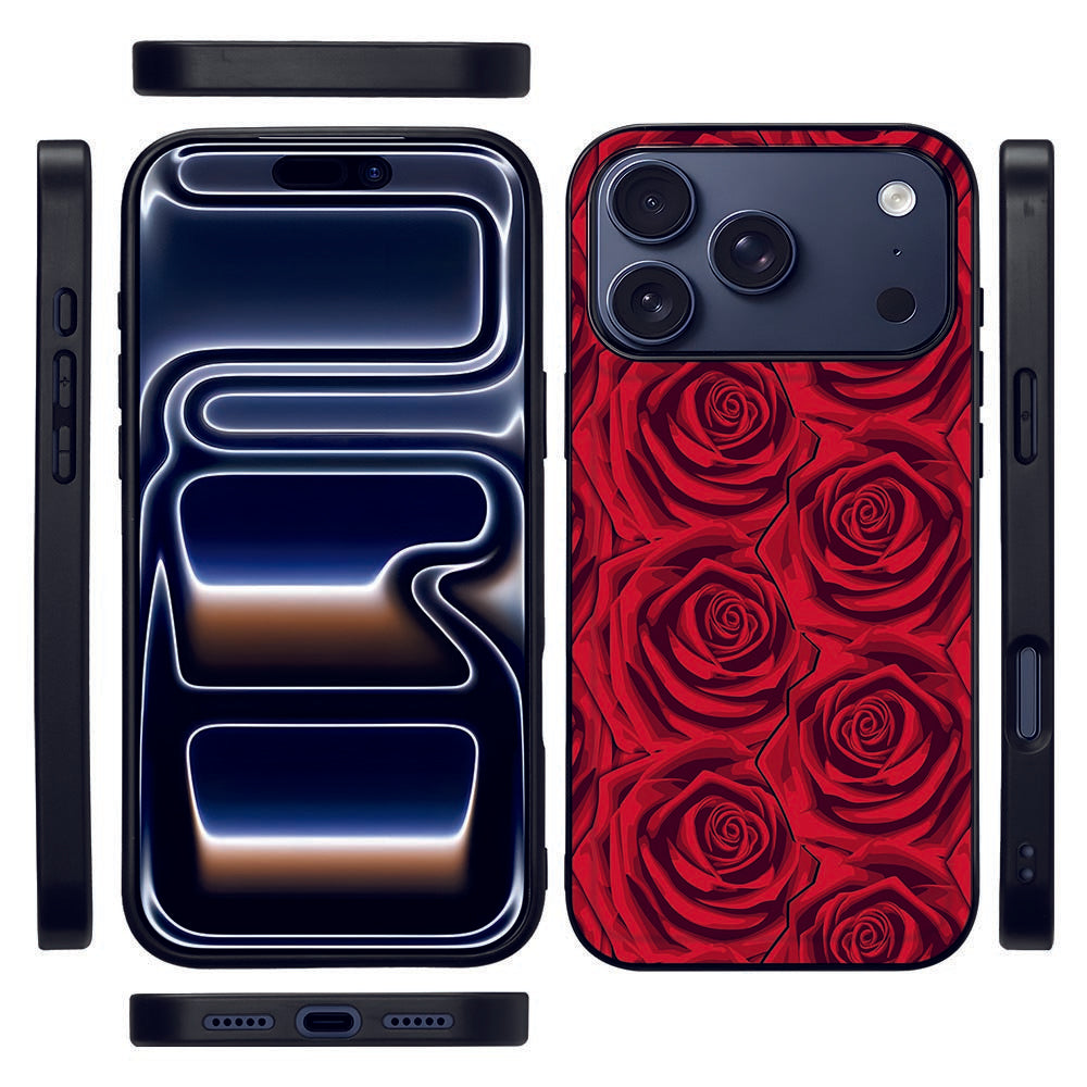 Apple iPhone 17 Pro Red Roses Telefoonhoesje achterkant en voorkant