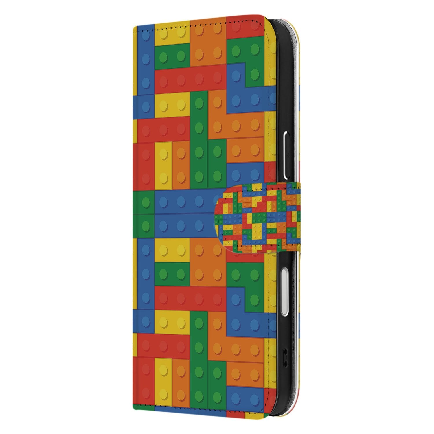 Apple iPhone 17 Pro Hoesje Blokken Design Met 3 Pasjes Kleurrijk