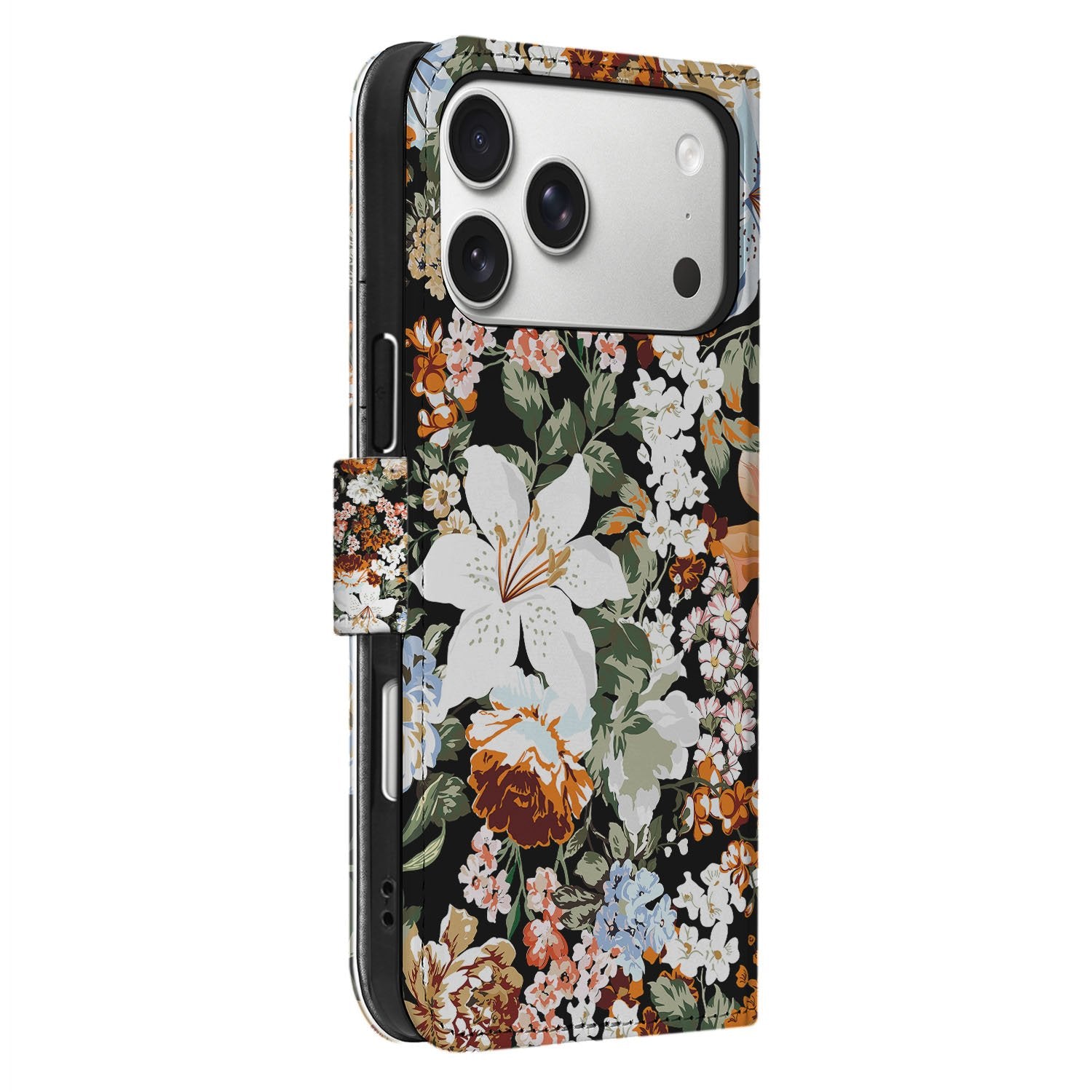 Dark Flowers Hoesje Apple iPhone 17 Pro | Book Case