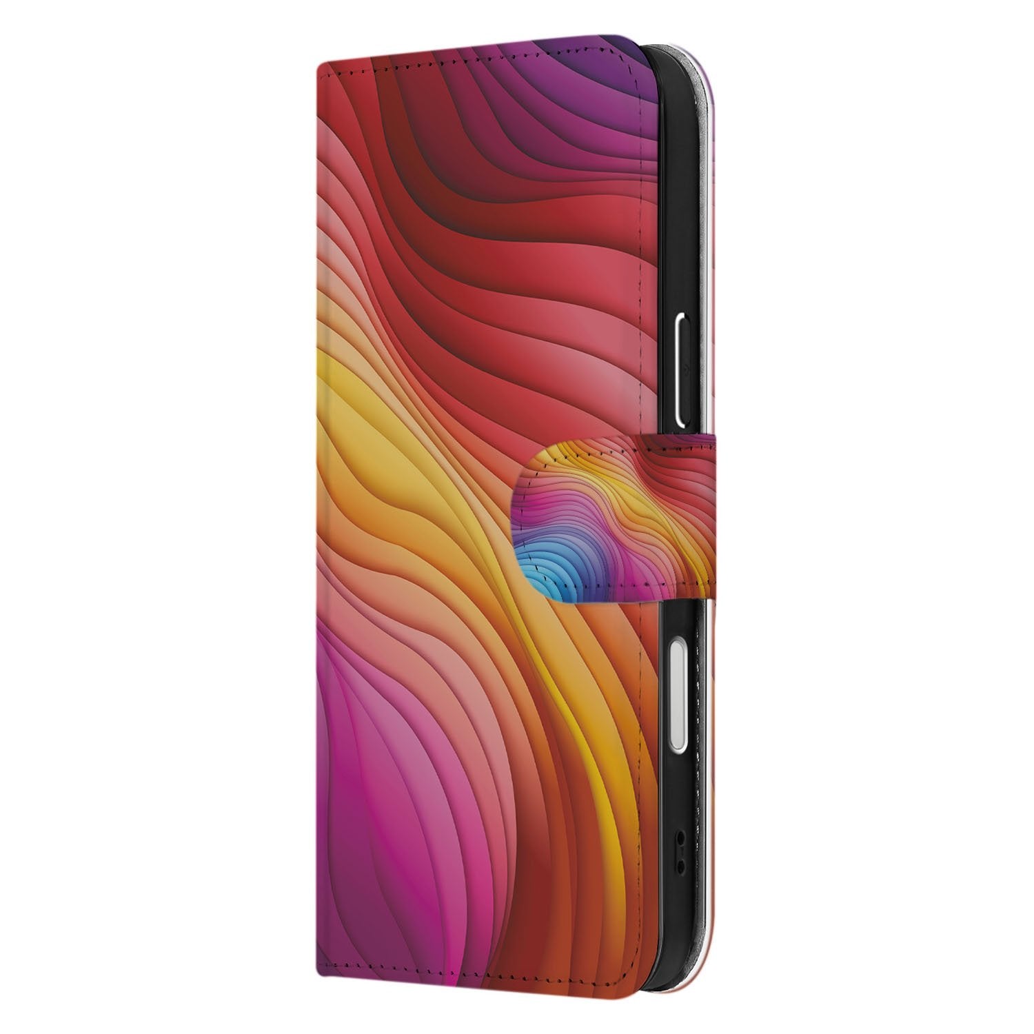 Book Case Hoes Regenboog Voor Apple iPhone 17 Pro PU Leer Pasjes