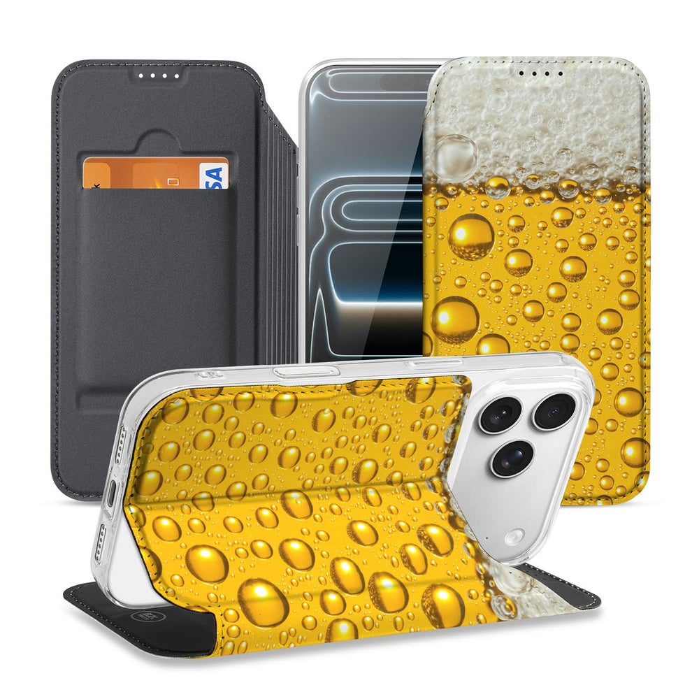 Apple iPhone 17 Pro Book Cover Bier design bierprint vooraanzicht