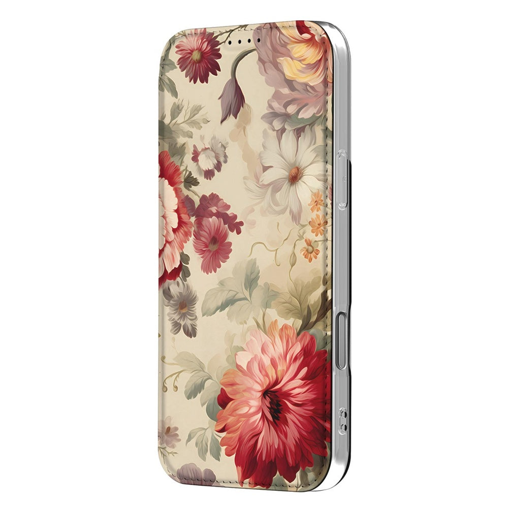Apple iPhone 17 Pro Book Wallet Case Bloemen bloemen design zijaanzicht