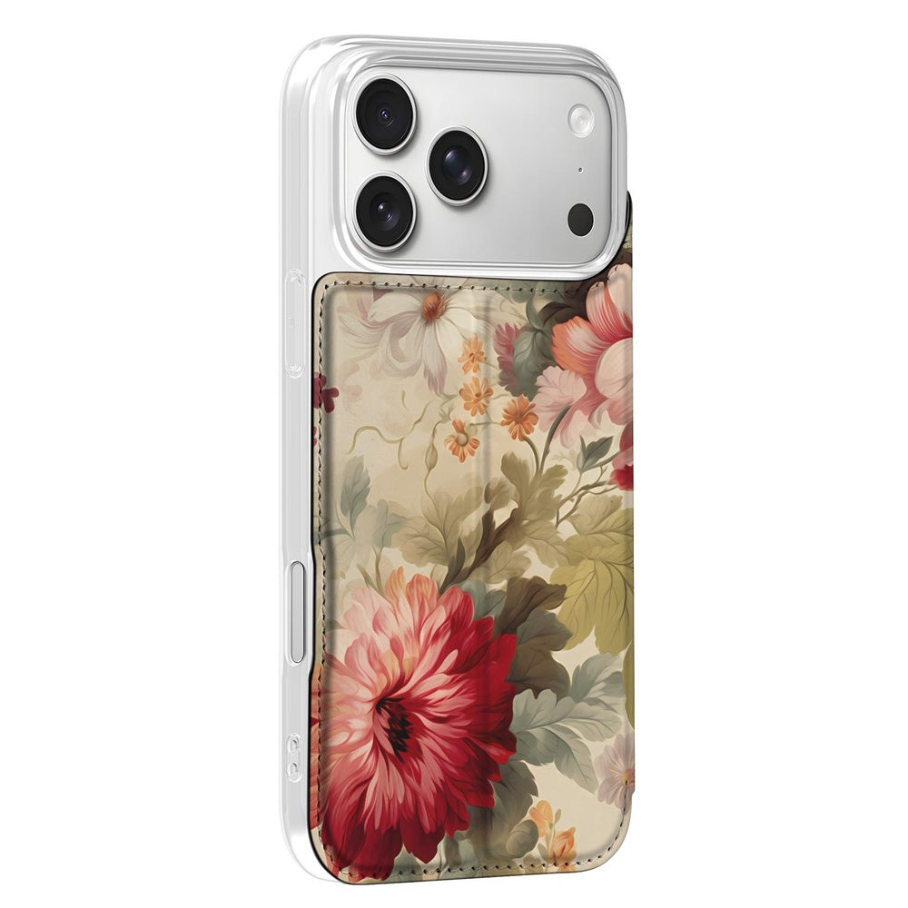 Apple iPhone 17 Pro Book Wallet Case Bloemen bloemen romantisch design zijaanzicht